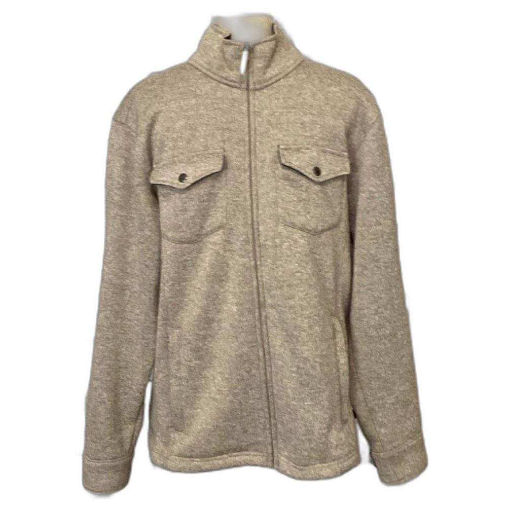 Mountain Khakis Sweater Jacket Men’s Size Large Color Tan Full Zip Pockets - Picture 1 of 10